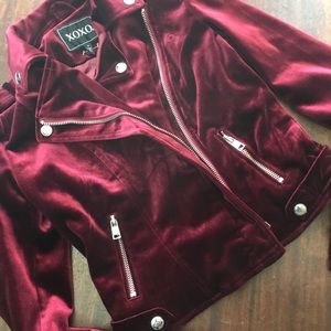 Never worn garnet velvet jacket, small, XOXO,